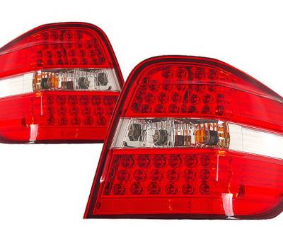 4 Car Option - Mercedes-Benz ML 4 Car Option LED Taillights - Red & Clear - LT-MBZW16406LEDRC-KS