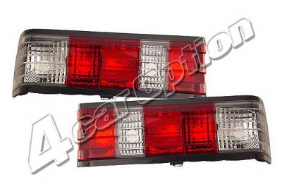 4 Car Option - Mercedes-Benz C Class 4 Car Option Taillights - Red & Clear - LT-MBZW201RC-KS