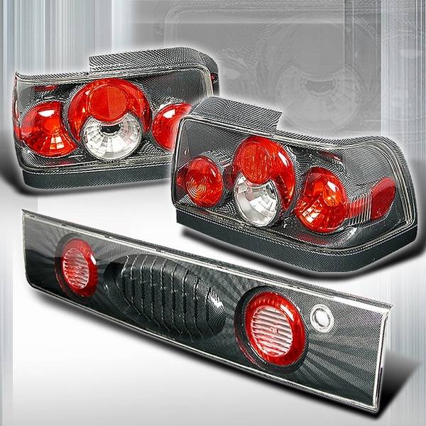 Custom Disco - Toyota Corolla Custom Disco Black Side Piece Taillights - LT-COR93CF-YD