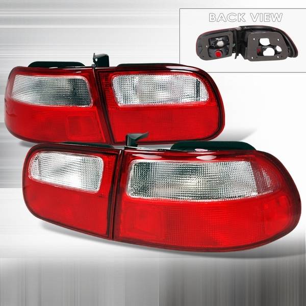 Custom Disco - Honda Civic Custom Disco Red & Clear Taillights - LT-CV923RPW-YD