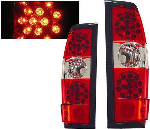 4 Car Option - Nissan Frontier 4 Car Option LED Taillights - Red & Clear - LT-NF98LEDRC-KS