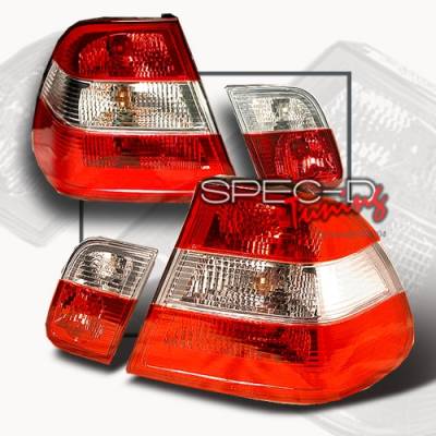 Custom Disco - BMW 3 Series Custom Disco Red & Clear Taillights - LT-E46994RPW-TM