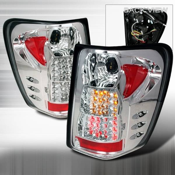 Custom Disco - Jeep Grand Cherokee Custom Disco Chrome Red & Amber LED Taillights - LT-GKEE99CLED-YD