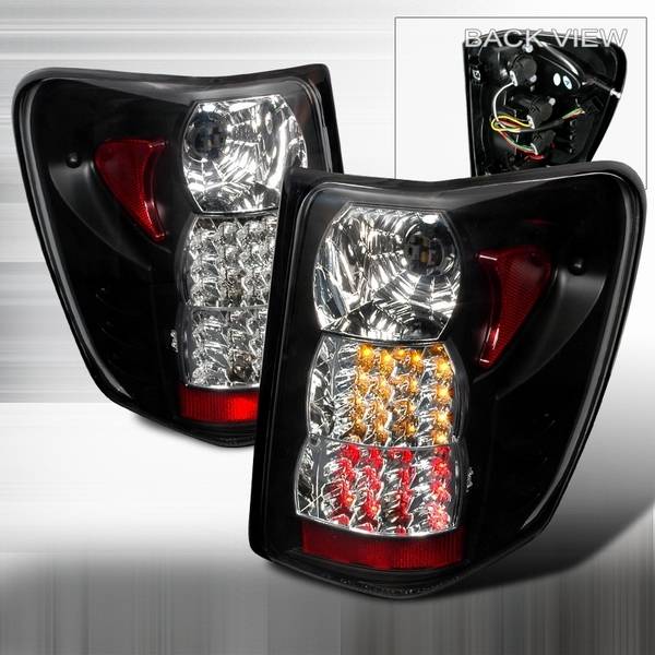 Custom Disco - Jeep Grand Cherokee Custom Disco Black Red & Amber LED Taillights - LT-GKEE99JMLED-YD