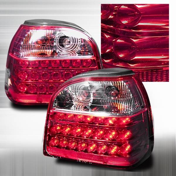 Custom Disco - Volkswagen Golf Custom Disco Red LED Taillights - LT-GLF93RLED