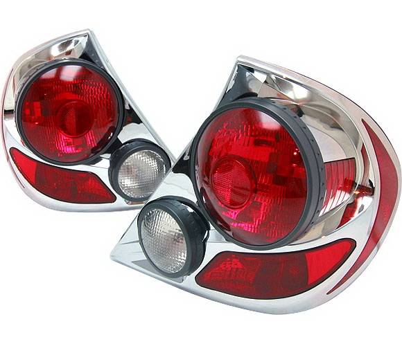 4 Car Option - Toyota Camry 4 Car Option 3D Style Taillights - Chrome - LT-TCA02DA-9