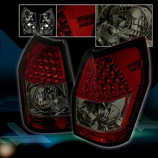 Custom Disco - Dodge Magnum Custom Disco Smoke Red & Clear LED Taillights - LT-MAG05RGLED