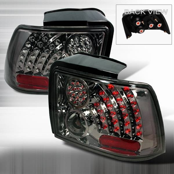 Custom Disco - Ford Mustang Custom Disco Chrome & Smoke LED Taillights with Reflector - LT-MUS99CGLED-WJ