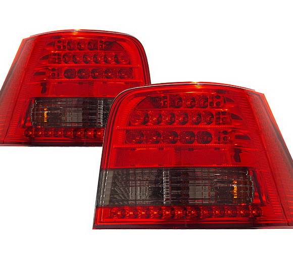 4 Car Option - Volkswagen Golf 4 Car Option LED Taillights - Red & Smoke - LT-VG99LEDRSM-KS