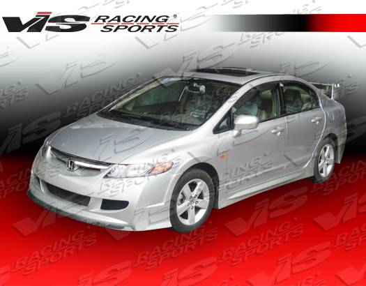 VIS Racing - Honda Civic 4DR VIS Racing Techno R-2 Side Skirts - 06HDCVC4DTNR2-004
