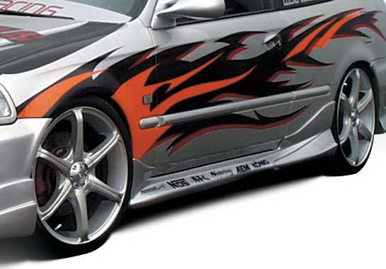 Wings West - Honda Civic 2DR & HB Wings West Tuner Type II Side Skirts - Left & Right - 890422L&R