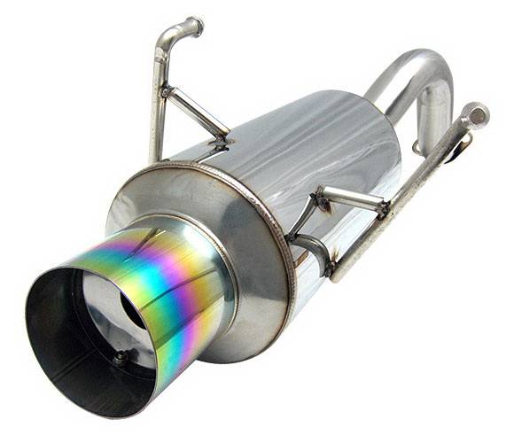 4 Car Option - Honda Del Sol 4 Car Option Bolt-On Muffler with Burnt Tip - MUB-HD93-RT