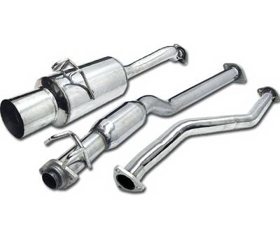4 Car Option - Honda Civic 4 Car Option Cat-Back Exhaust System with Stainless Steel Tip - MUX-HC06EX