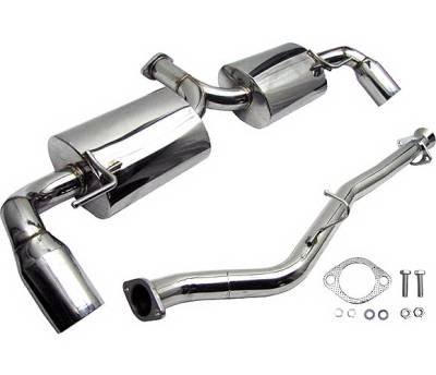 4 Car Option - Mazda RX-8 4 Car Option Cat-Back Exhaust System with Stainless Steel Tip - MUX-MRX8