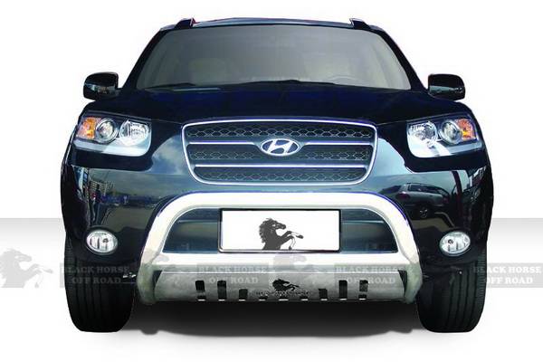 Black Horse - Hyundai Santa Fe Black Horse Bull Bar Guard with Skid Plate