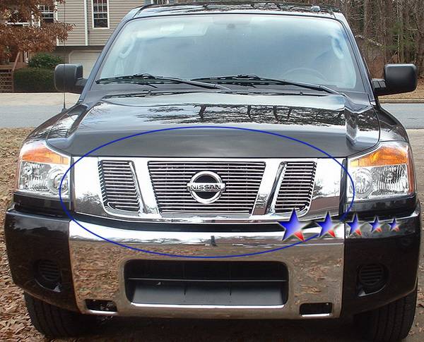 APS - Nissan Titan APS Billet Grille - with Logo Opening - Upper - Aluminum - N66506A