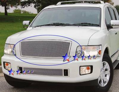 APS - Infiniti QX56 APS Wire Mesh Grille - Upper - Stainless Steel - N75447T