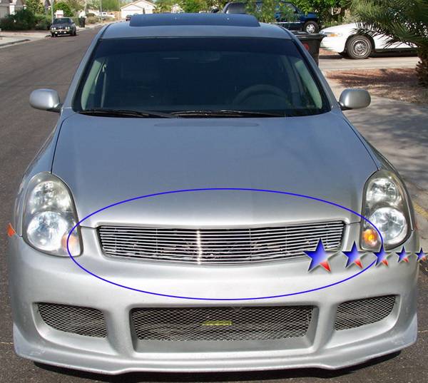 APS - Infiniti G35 4DR APS Billet Grille - Upper - Aluminum - N85600A