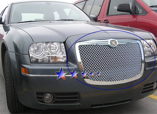 APS - Chrysler 300 APS Wire Mesh Grille - with Logo Opening - Upper - Stainless Steel - R75300U
