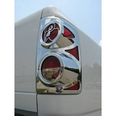 V-Tech - Dodge Ram V-Tech Taillight Covers - Big Horns Style - Chrome - 1327834