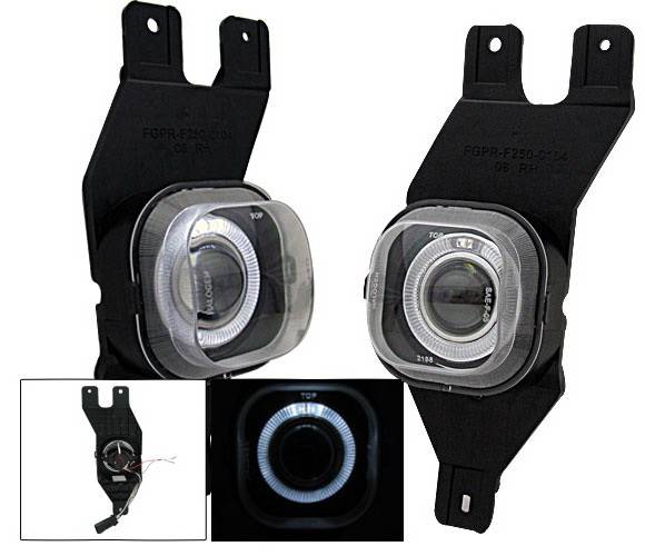 4CarOption - Ford F250 4CarOption Halo Projector Fog Lights - XT-FGPR-F250-0104