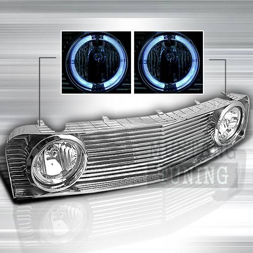 AM Custom - Ford Mustang Grille with GT-Style Angel Eye Fog Lights