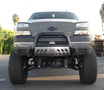 Aries - Chevrolet Silverado Aries Bull Bar with Stainless Skid - 3 Inch