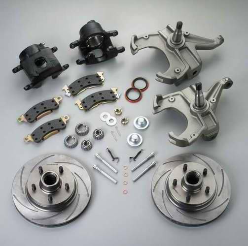 SSBC - SSBC Disc to Disc Upgrade to Larger Than Stock Single-Piston Cast Iron Calipers & 2 Inch Drop Spindles - Front - A126-17