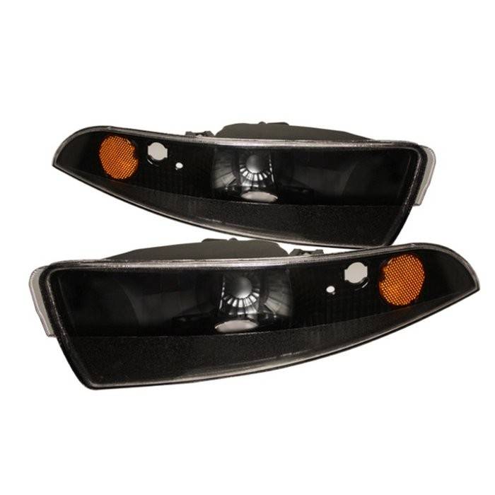 Spyder - Chevrolet Camaro Spyder Amber Bumper Lights - Black - CBL-CCAM93-AM-BK