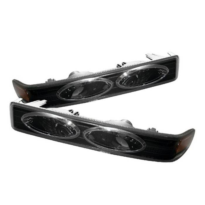 Spyder - Chevrolet Blazer Spyder Amber Reflector Bumper Lights - Black - CBL-CS1098-YD-BK-AM