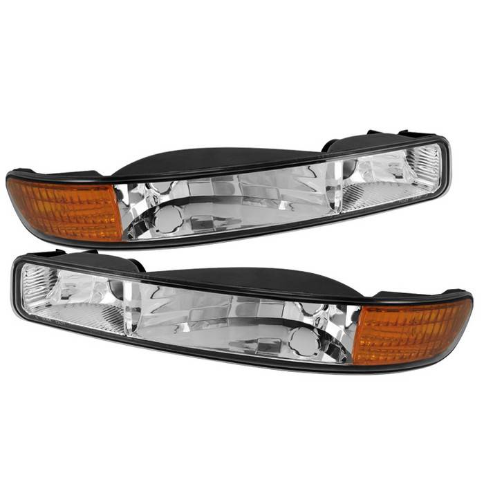 Spyder - GMC Sierra Spyder Bumper Lights Amber - Chrome - CBL-GS99-AM-E