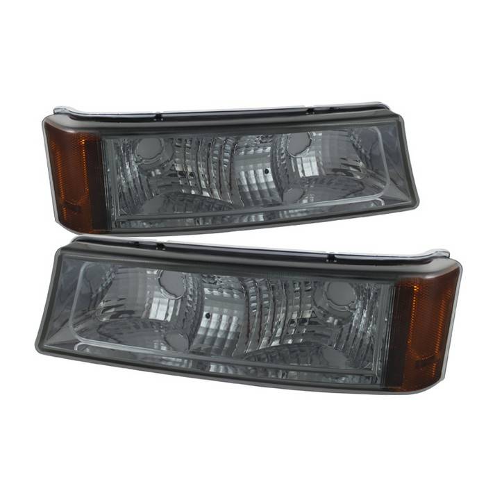 Spyder - Chevrolet Silverado Spyder Amber Reflector Bumper Lights - Smoke - CBL-ZO-CS03-AM-SM