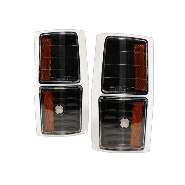 Spyder - Chevrolet CK Truck Spyder Amber Corner Lights - Black - 4PC - CCL-CCK88-BK-AM