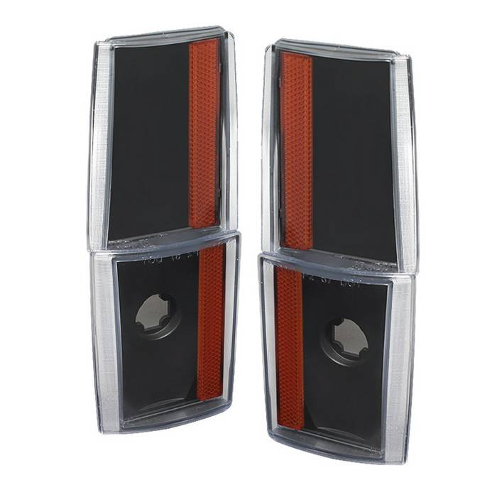 Spyder - GMC Sierra Spyder Corner Lights - Black - 4PC - CCL-JH-GCK8893-AM-BK