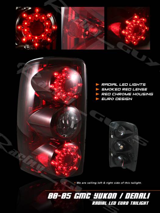 Custom - Red Chrome Housing Smoke LED Taillights