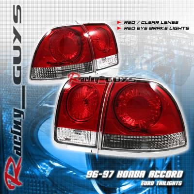 Custom - JDM Euro Red Clear Taillights