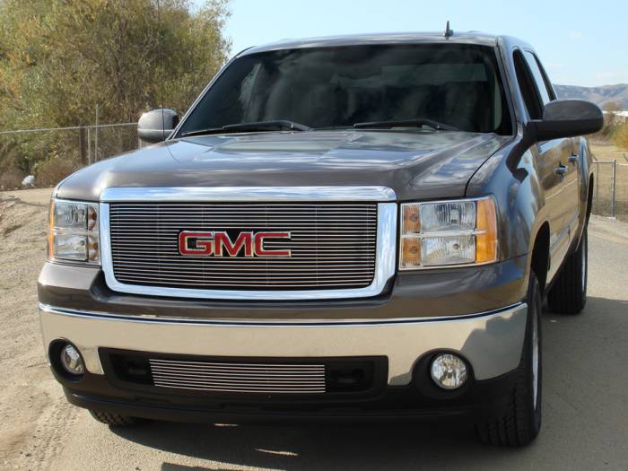 T-Rex - GMC Sierra T-Rex Billet Grille Overlay - Bolt On with Logo Opening - 21205