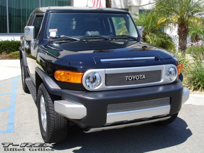 T-Rex - Toyota FJ Cruiser T-Rex Billet Grille Overlay - Bolt On with logo Opening - 12 Bars - 21932