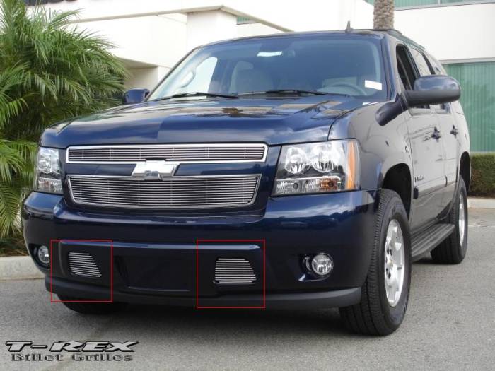 T-Rex - Chevrolet Tahoe T-Rex Bumper Billet Grille - Remove Tow Hooks - 11 Bars - 2PC - 25051