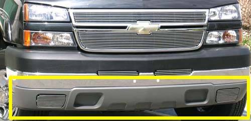 T-Rex - Chevrolet Silverado T-Rex Bumper Air Dam Grille - Fog Lamps Billet Insert - 2PC - 25101