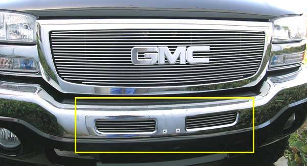T-Rex - GMC Sierra T-Rex Bumper Billet Grille Insert - Top Bumper Openings - 5 Bars - 2PC Style - 25201