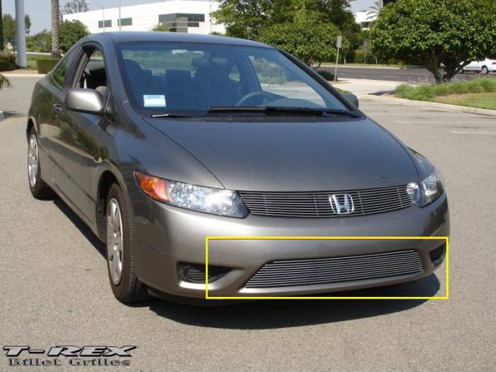 T-Rex - Honda Civic 2DR T-Rex Bumper Billet Grille Insert - 11 Bars - 25736