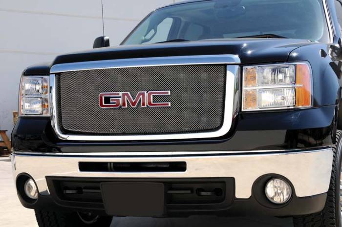 T-Rex - GMC Sierra T-Rex Sport Series Formed Mesh Grille - Stainless Steel - Triple Chrome Plated with Logo Opening - 44207