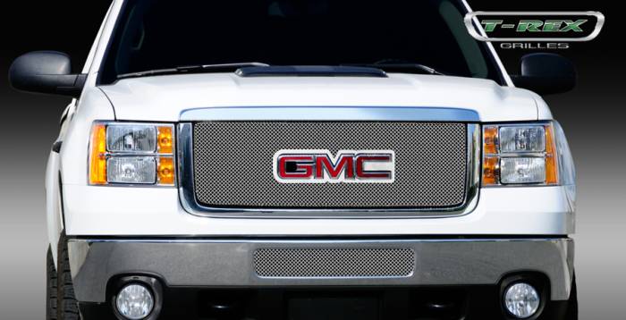 T-Rex - GMC Sierra T-Rex Sport Series Formed Mesh Grille - Stainless Steel - Triple Chrome Plated with Logo Opening - 44210