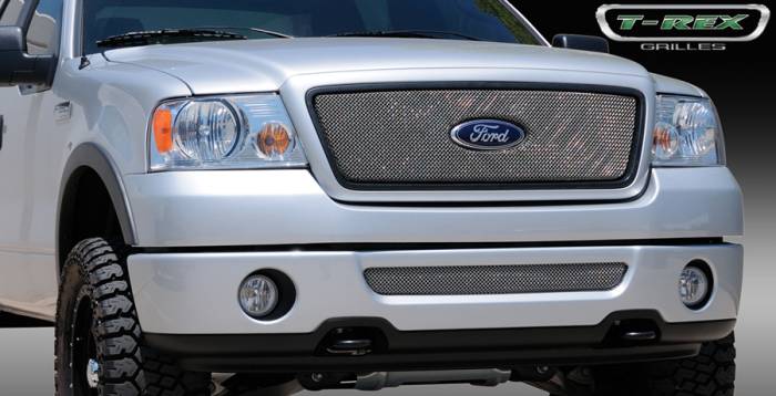 T-Rex - Ford F150 T-Rex Sport Series Formed Mesh Grille - Stainless Steel - Triple Chrome Plated with Logo Opening - 44556