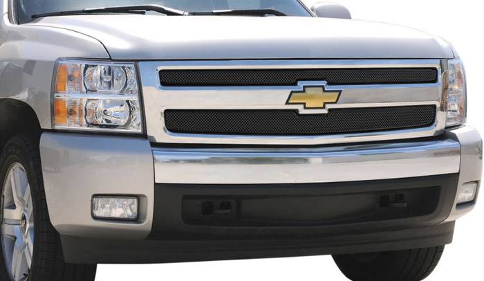 T-Rex - Chevrolet Silverado T-Rex Sport Series Formed Mesh Grille - All Black Powdercoat - 2PC - 46110