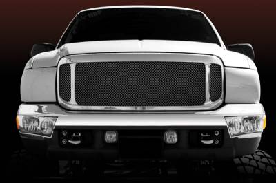 T-Rex - Ford Excursion T-Rex Grille Assembly - Aftermarket Chrome Shell with Mesh - 50571