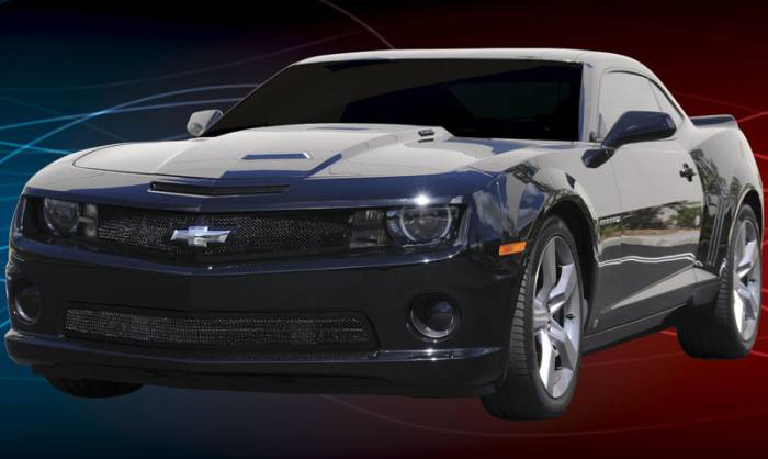 T-Rex - Chevrolet Camaro T-Rex Upper Class Mesh Grille - All Black with Formed Mesh & No Center bar with Signal and OE Logo Openings - 51027