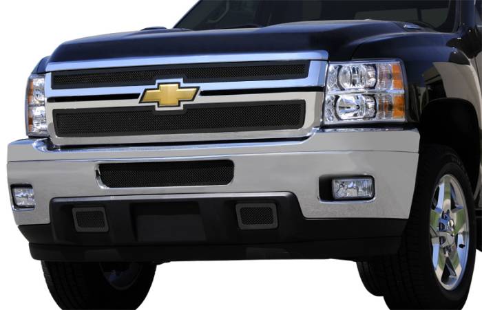 T-Rex - Chevrolet Silverado T-Rex Upper Class Mesh Grille - All Black - 2PC Style - 51114