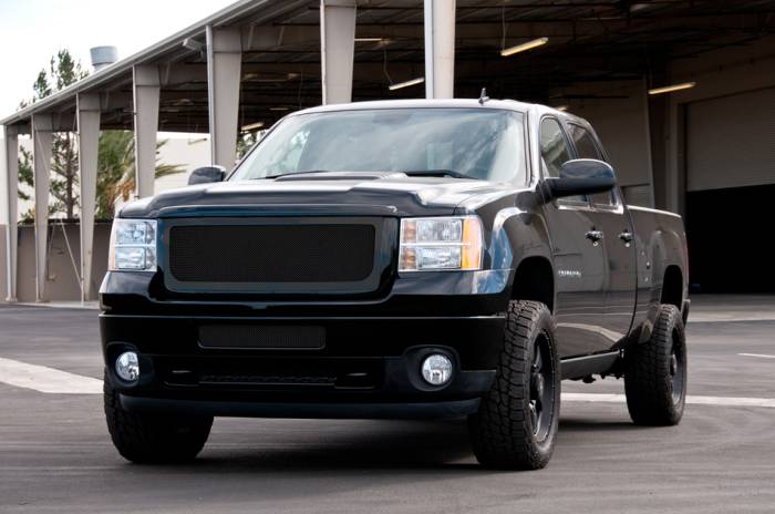 T-Rex - GMC Sierra T-Rex Upper Class Polished Stainless Mesh Grille - All Black - 51209